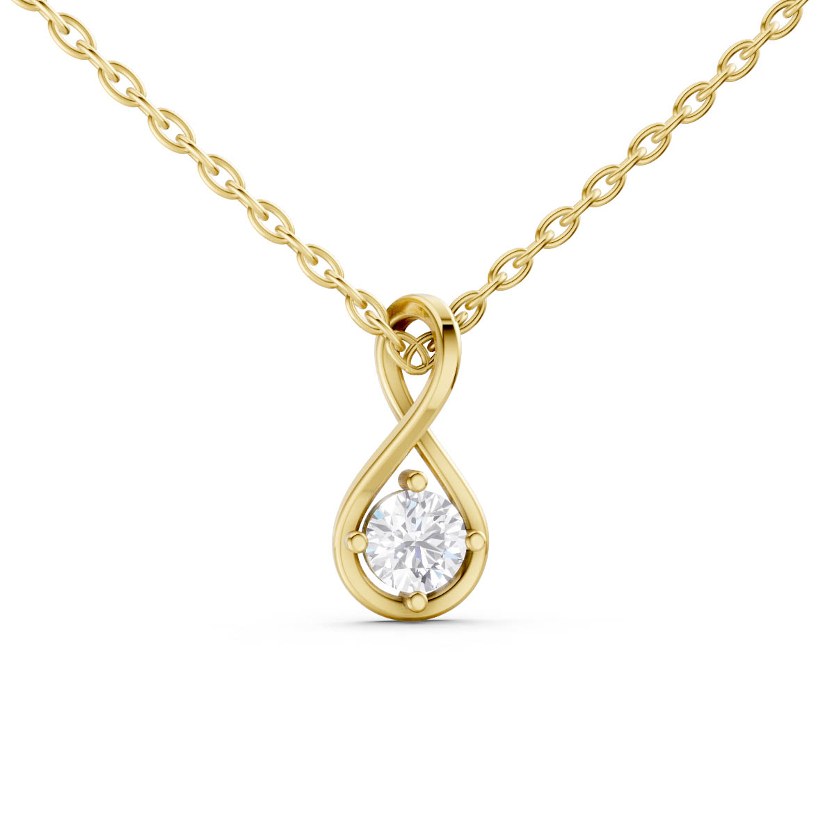 Elegant Twist Solitaire Pendant