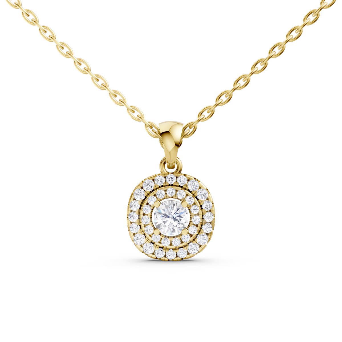 Radiant Cushion Halo Pendant