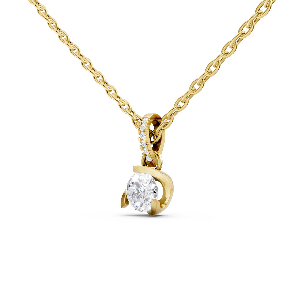 Modern Solitaire Orbit Pendant view 2