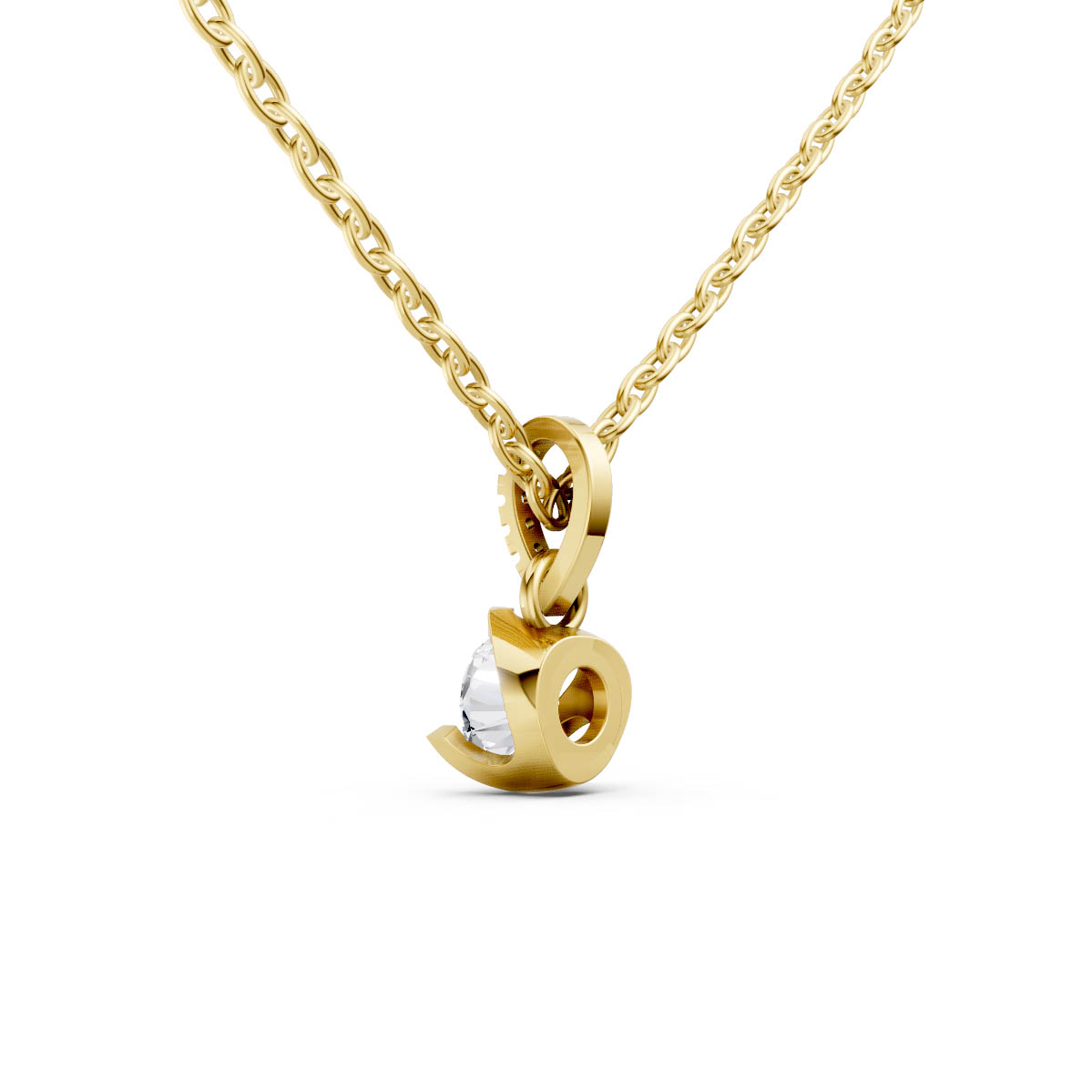 Modern Solitaire Orbit Pendant view 3