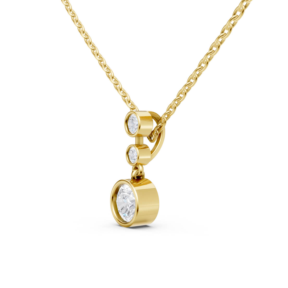 Triple Bezel Cascade Pendant view 2