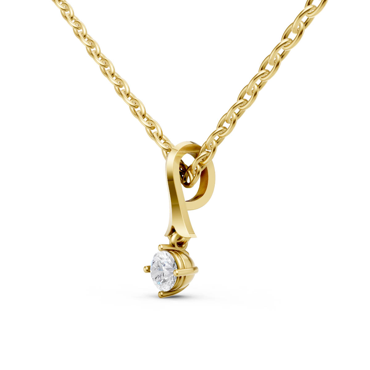 Graceful Solitaire Drop Pendant view 2