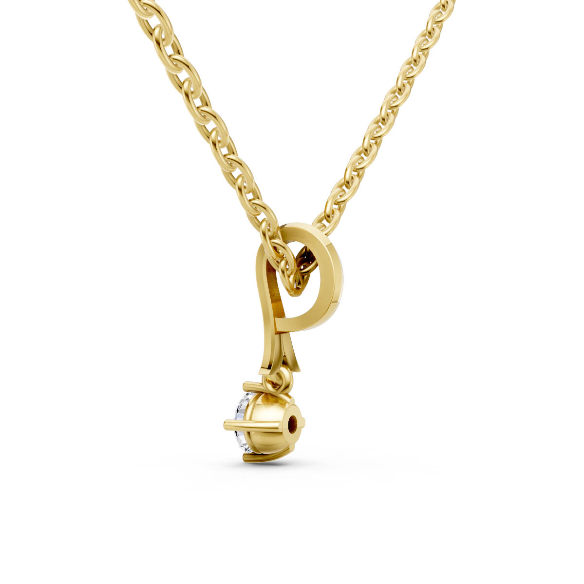 Graceful Solitaire Drop Pendant view 3