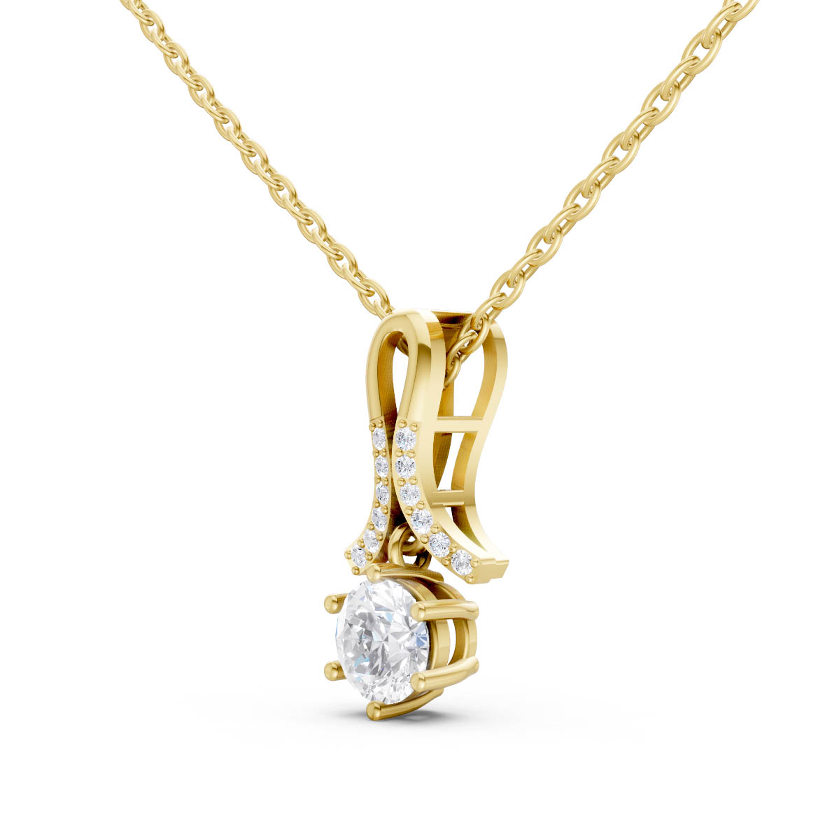 Radiant Solitaire Grace Pendant view 2