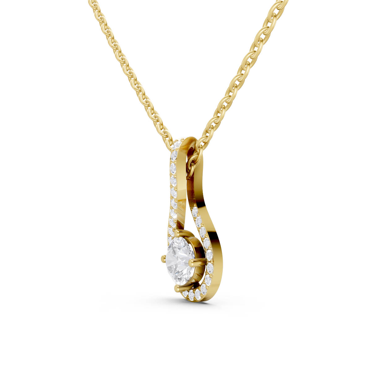 Twisted Halo Drop Pendant view 2
