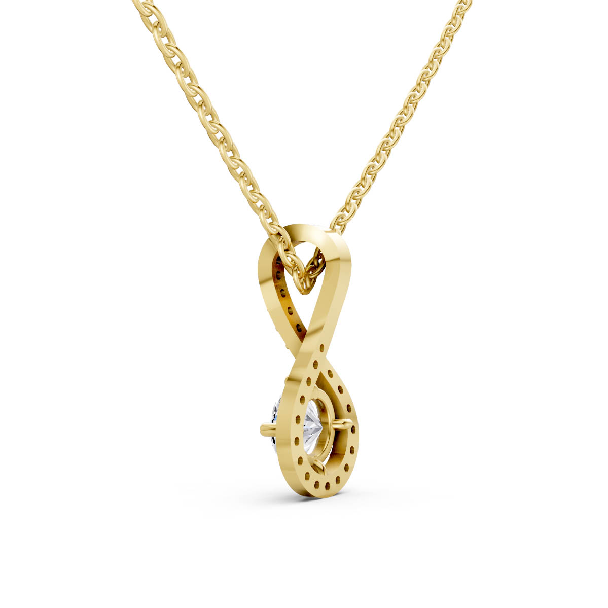 Twisted Halo Drop Pendant view 3