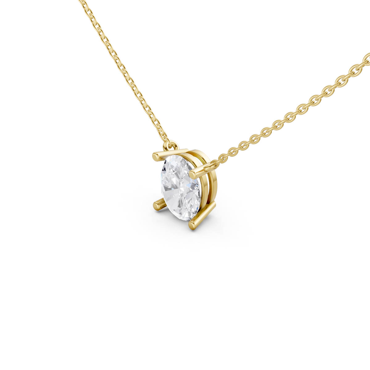 Elegant Oval Solitaire Pendant view 2