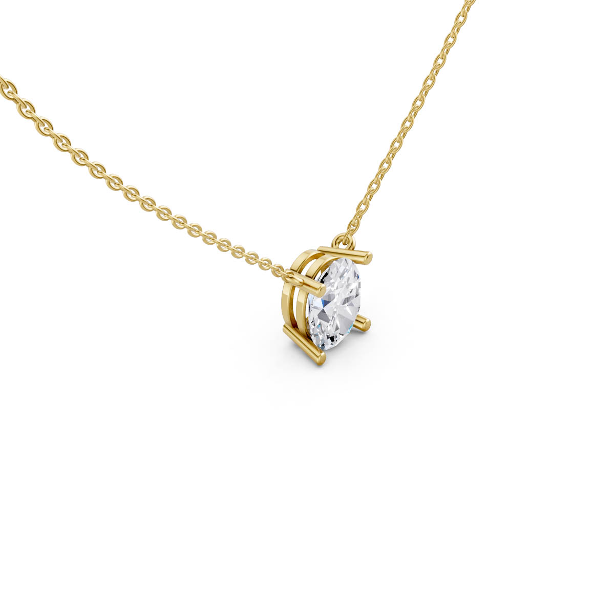 Elegant Oval Solitaire Pendant view 3