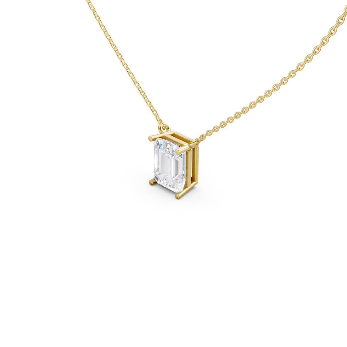 Emerald Radiance Solitaire Pendant view 2