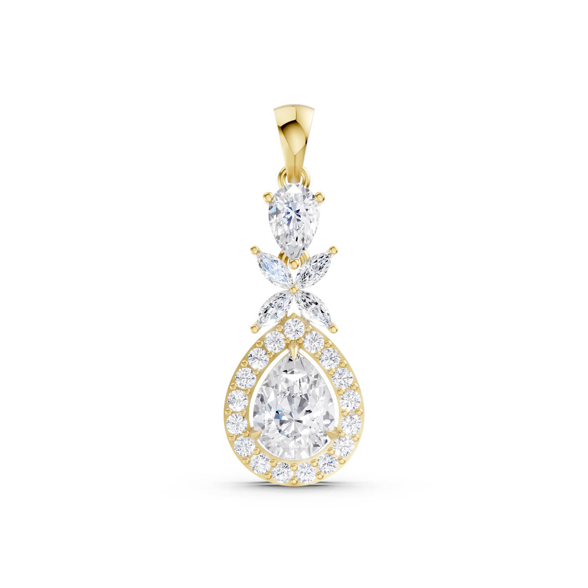Floral Teardrop Grace Pendant