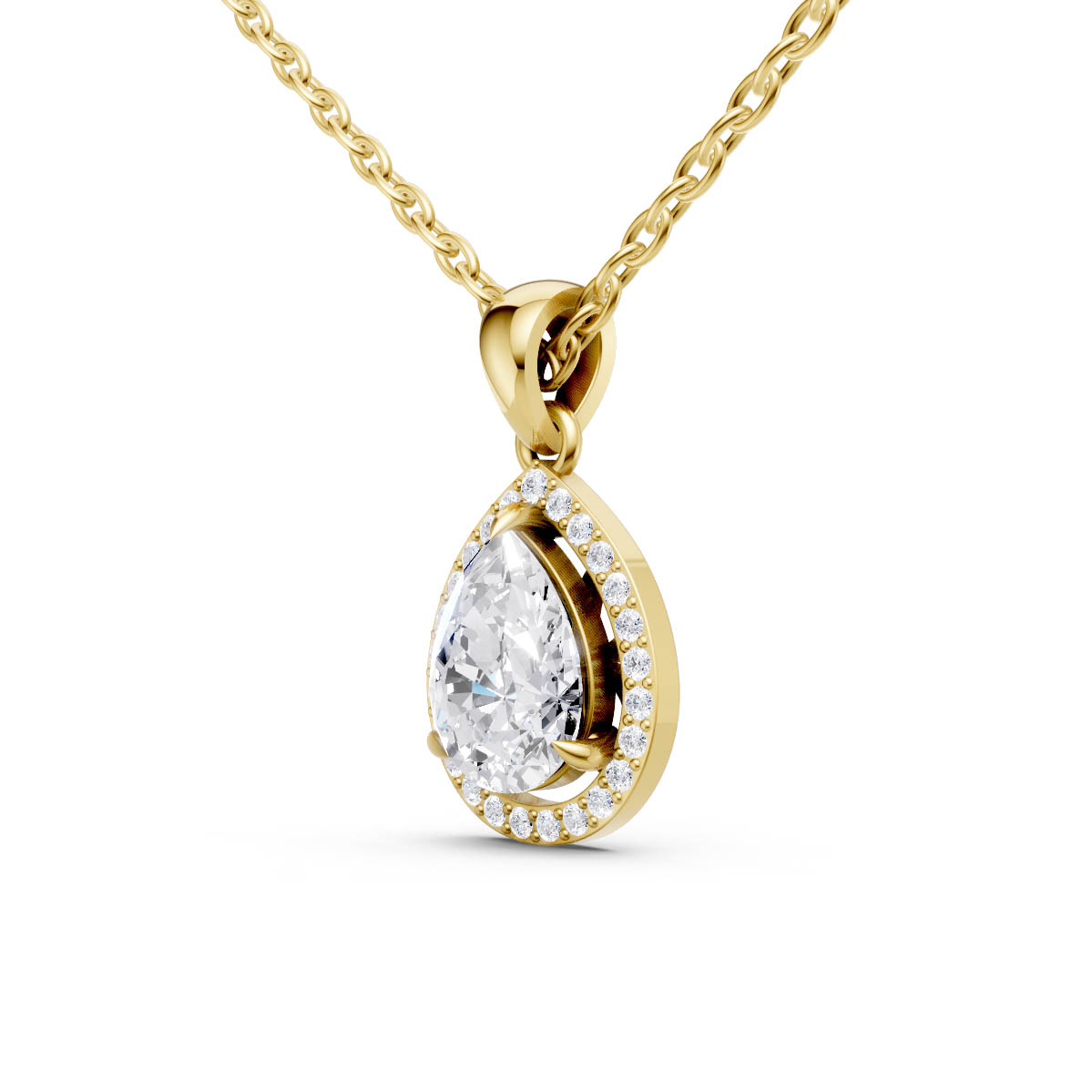 Pear Halo Elegance Pendant view 2