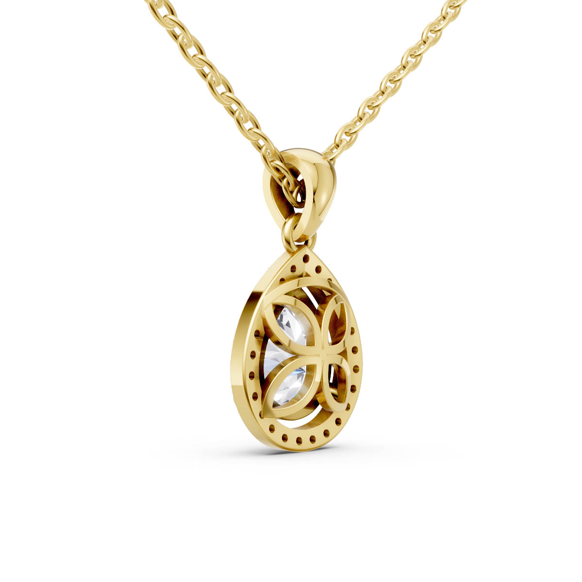 Pear Halo Elegance Pendant view 3