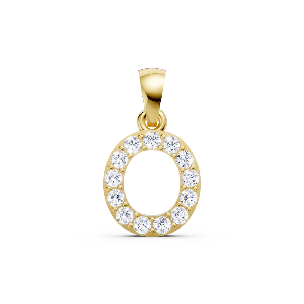 Opulent Initial Halo Pendant