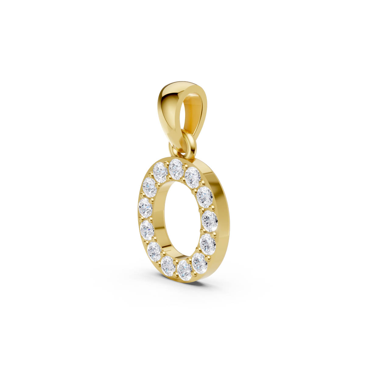 Opulent Initial Halo Pendant view 2