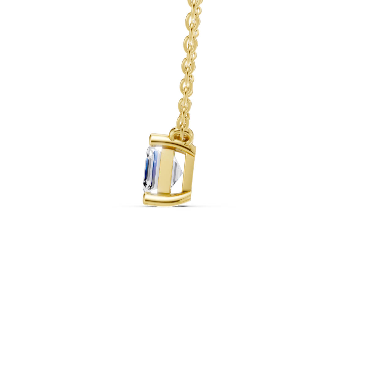 Asscher Diamond Solitaire Pendant view 2