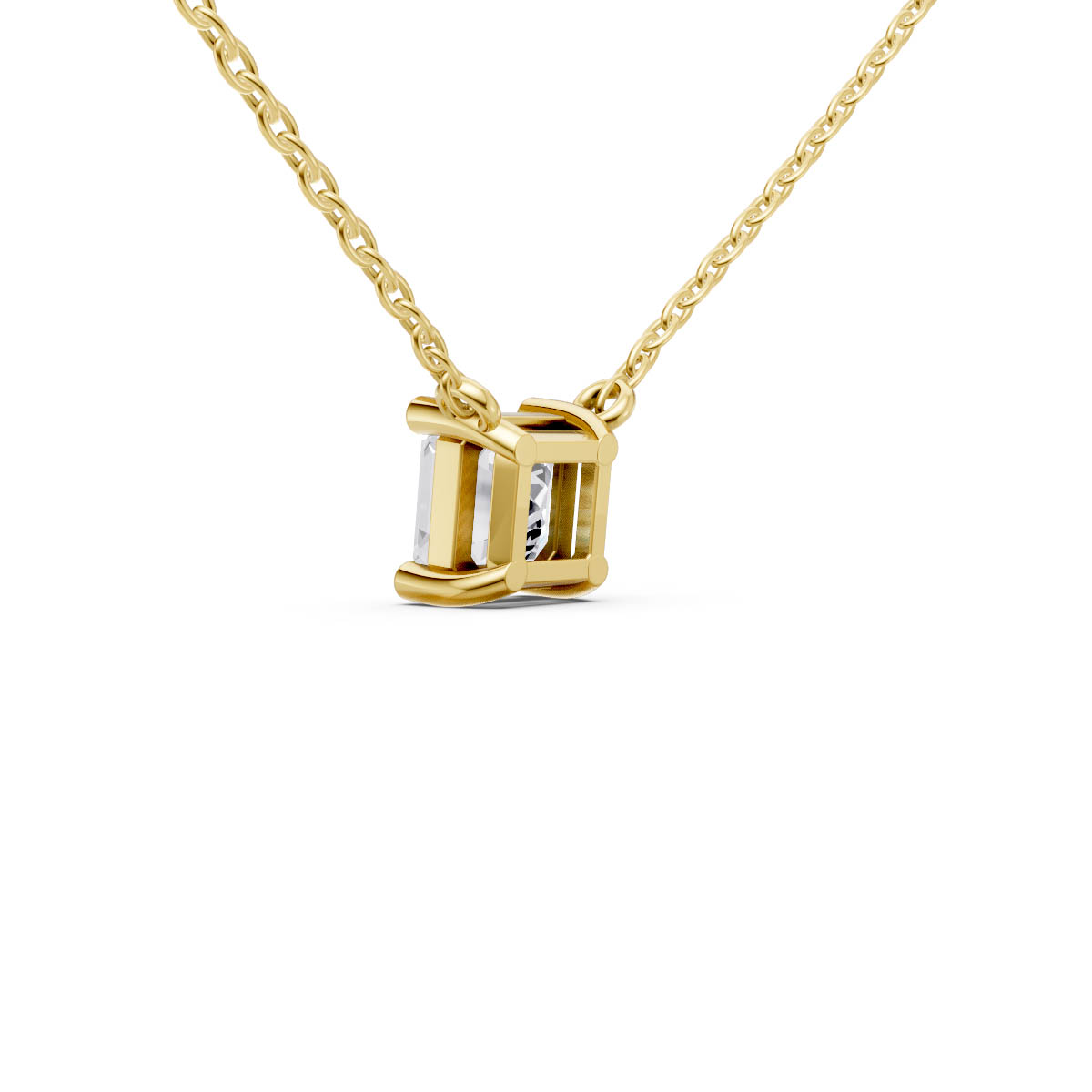 Asscher Diamond Solitaire Pendant view 3