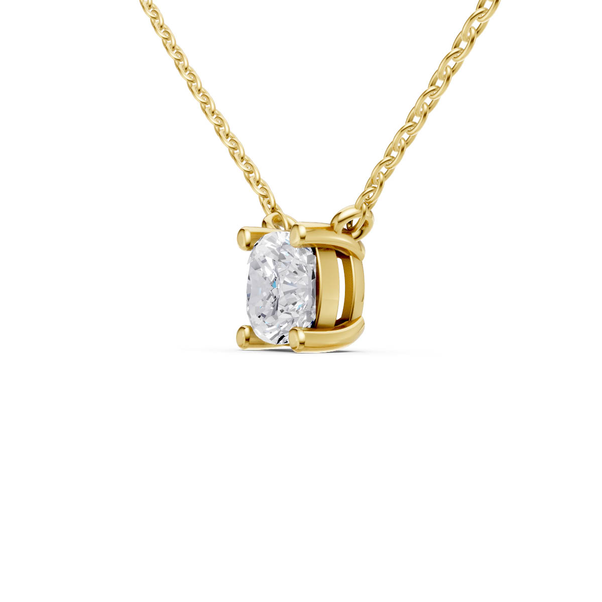 Cushion Diamond Solitaire Pendant view 2