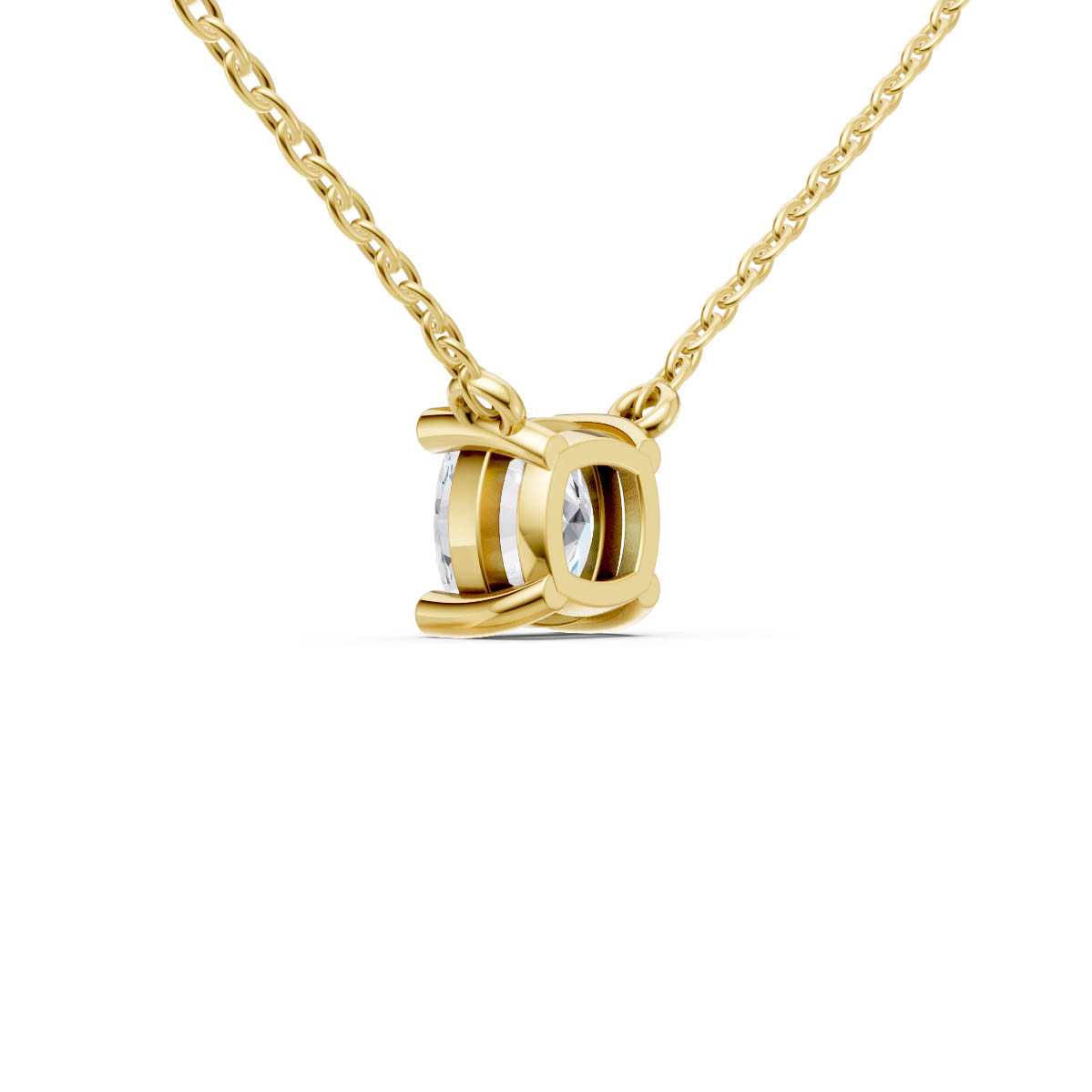 Cushion Diamond Solitaire Pendant view 3