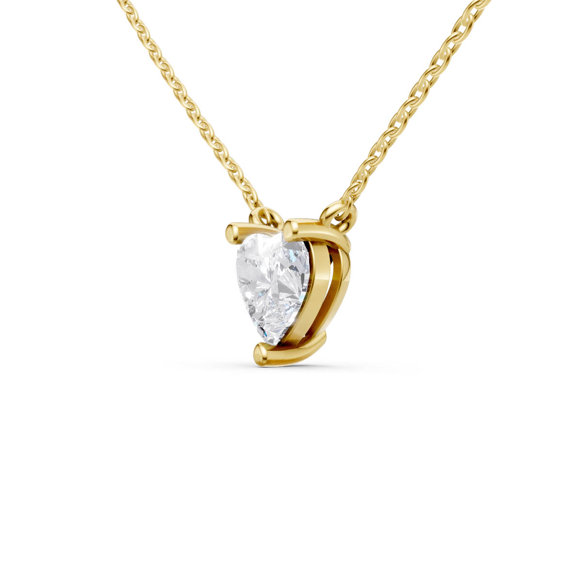 Heart Diamond Solitaire Pendant view 2