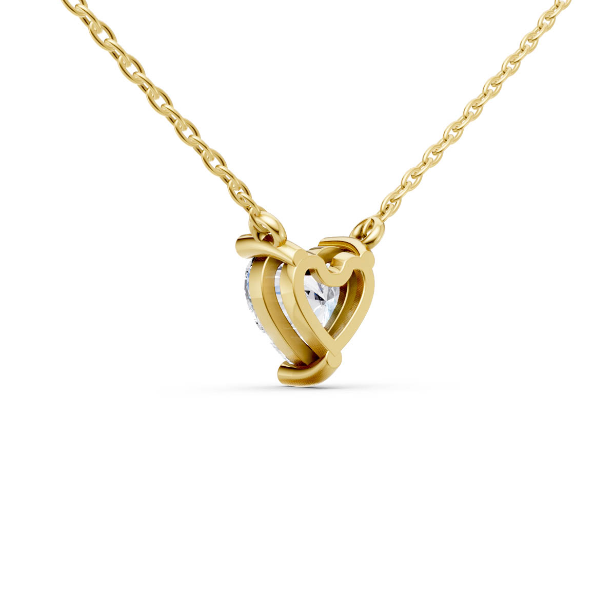 Heart Diamond Solitaire Pendant view 3