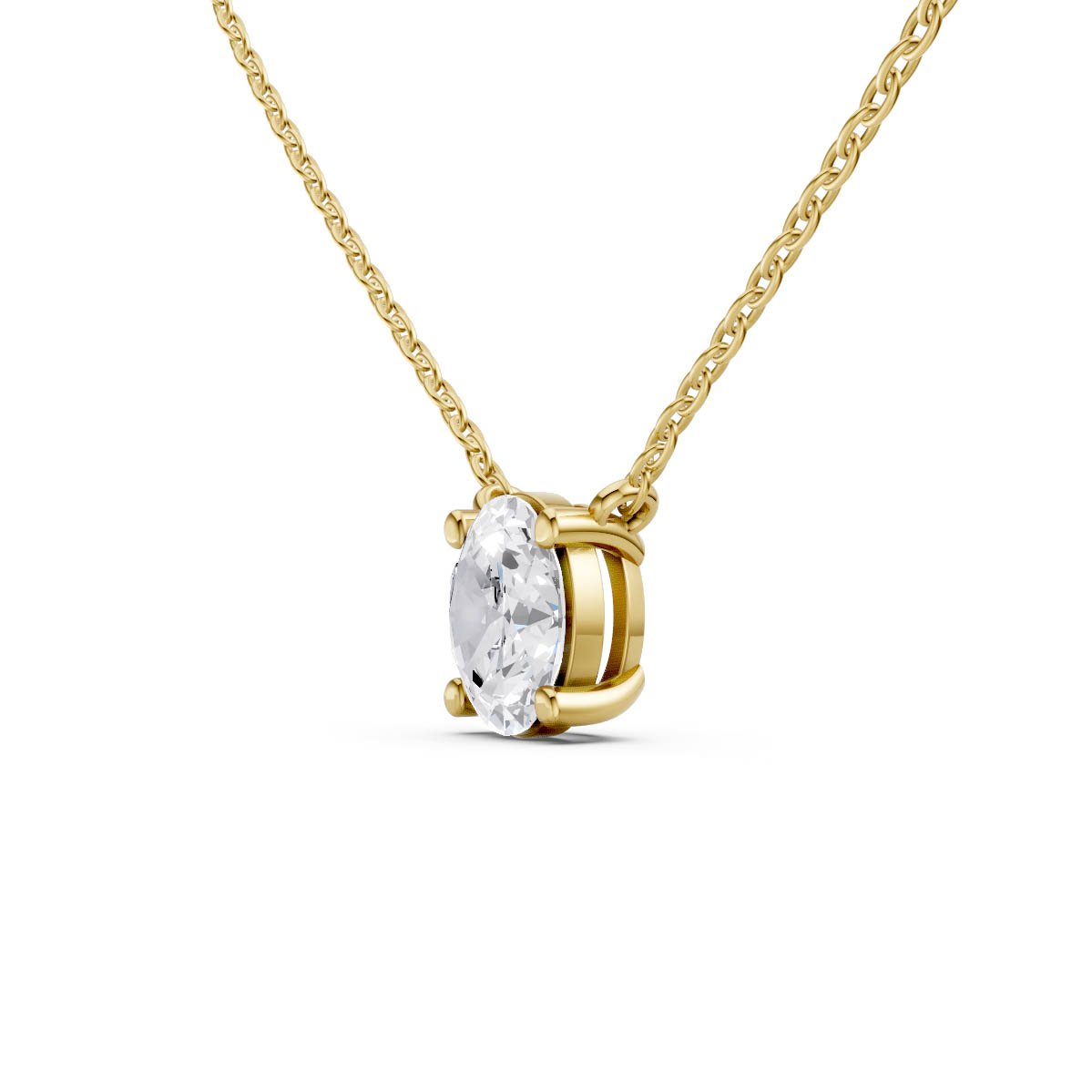 Oval Diamond Solitaire Pendant view 2