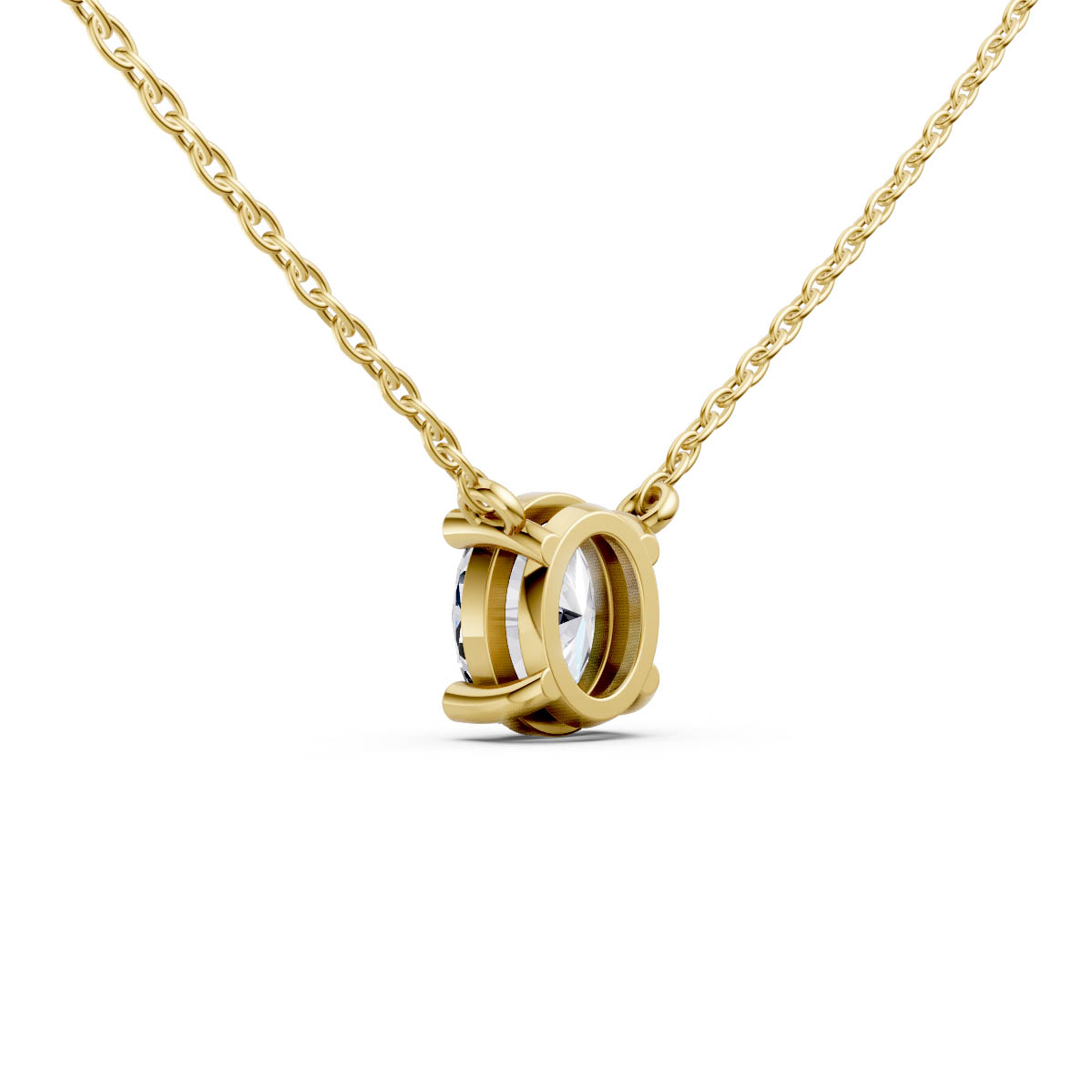 Oval Diamond Solitaire Pendant view 3