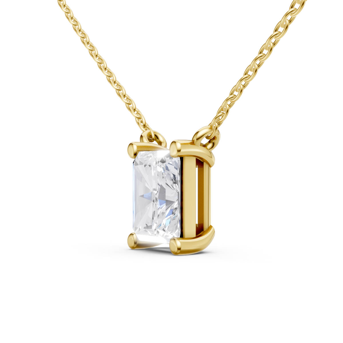 Radiant Cut Diamond Pendant view 2
