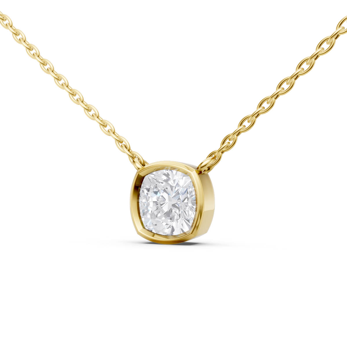 Cushion Diamond Bezel Pendant view 2