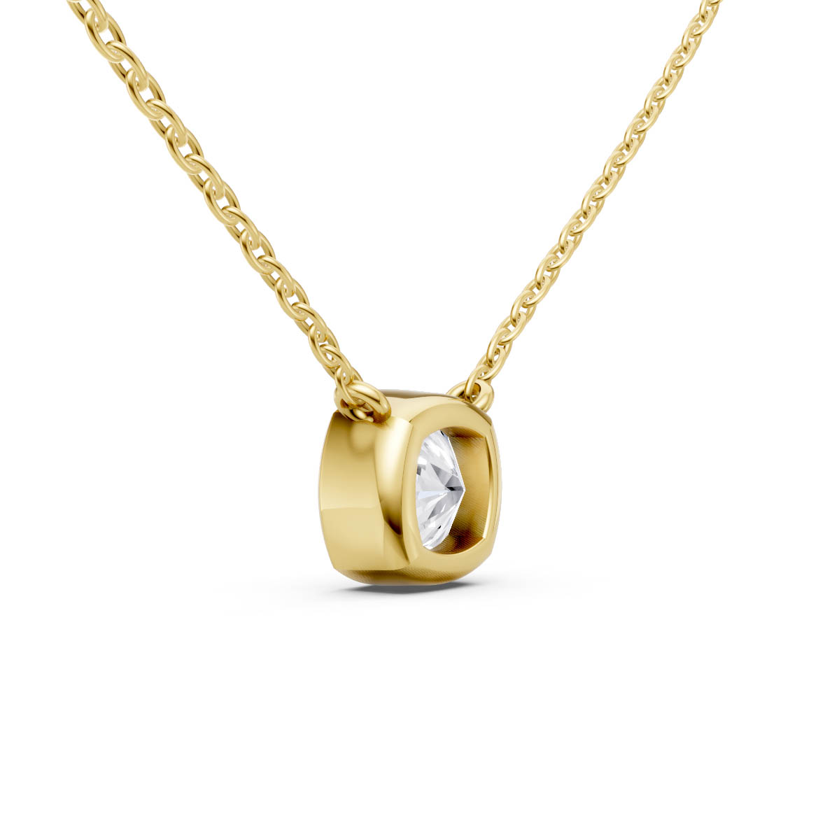 Cushion Diamond Bezel Pendant view 3
