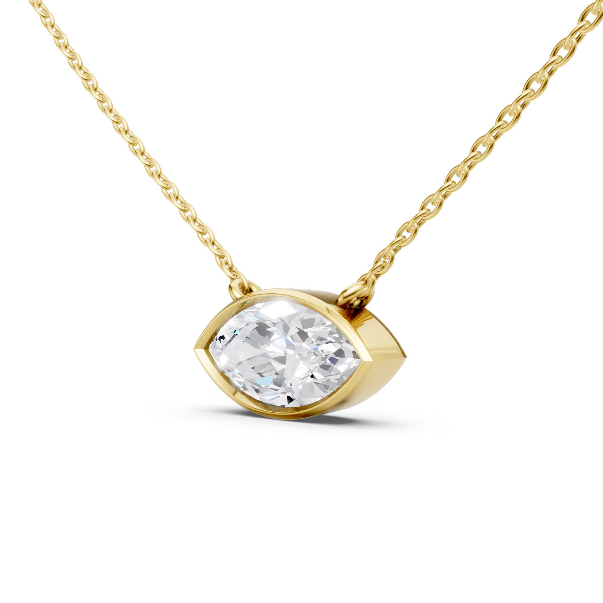 Marquise Diamond Bezel Pendant view 2