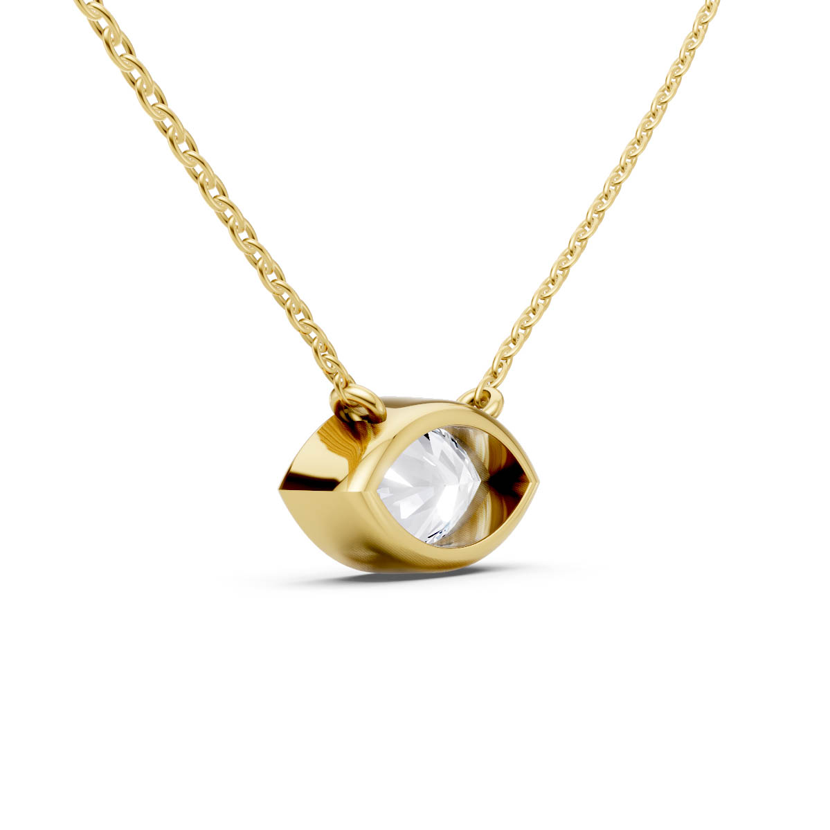 Marquise Diamond Bezel Pendant view 3
