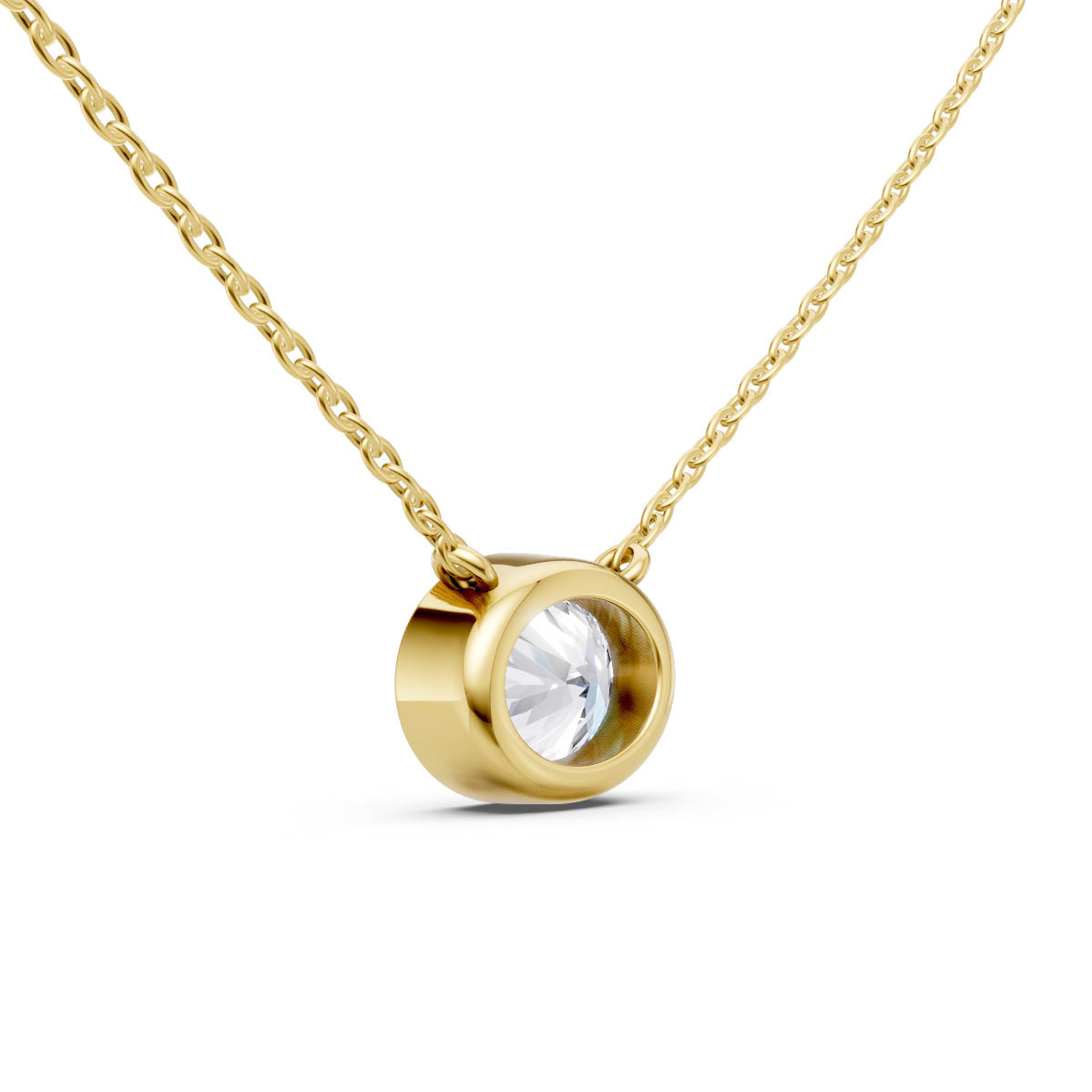Oval Diamond Bezel Pendant view 3