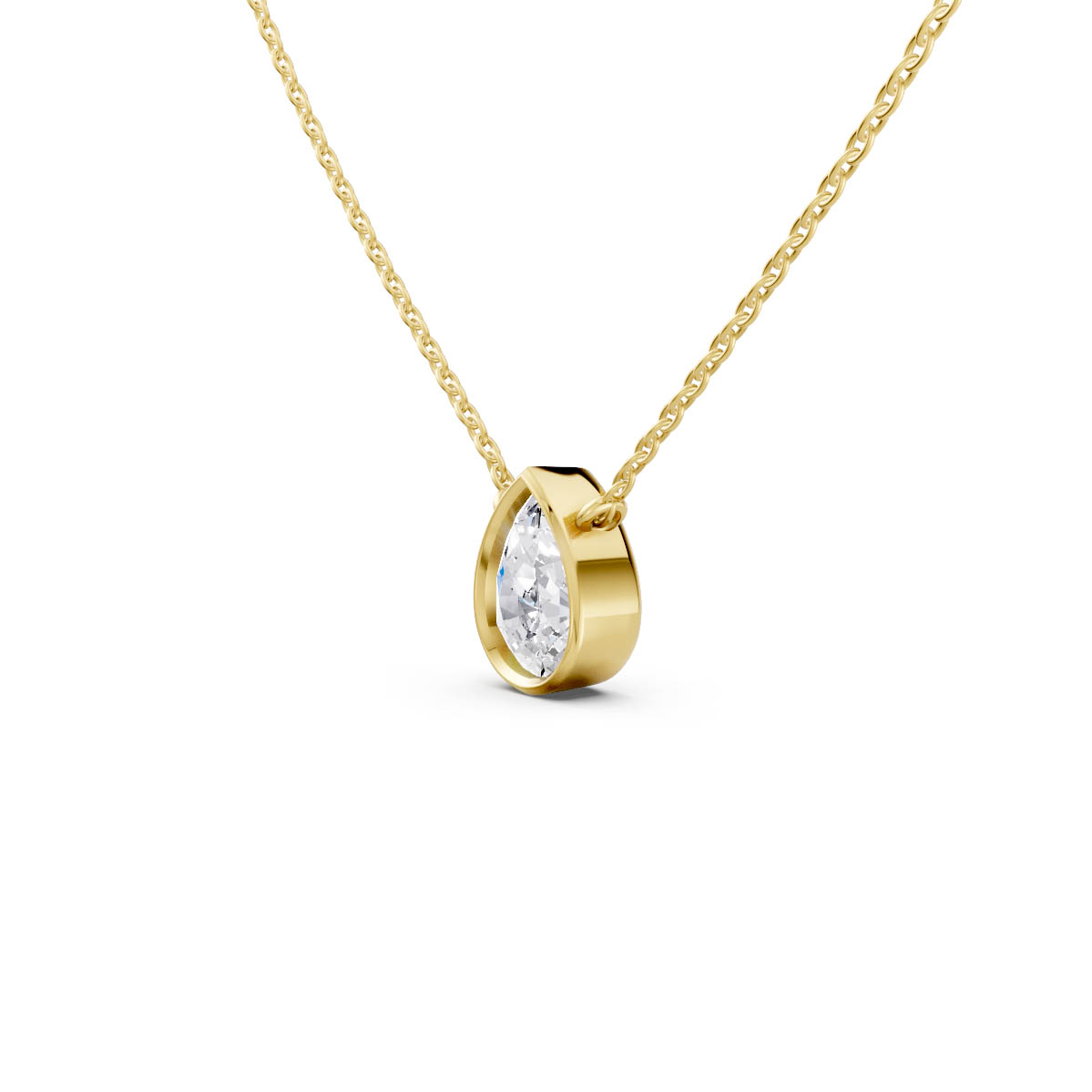 Pear Diamond Bezel Pendant view 2