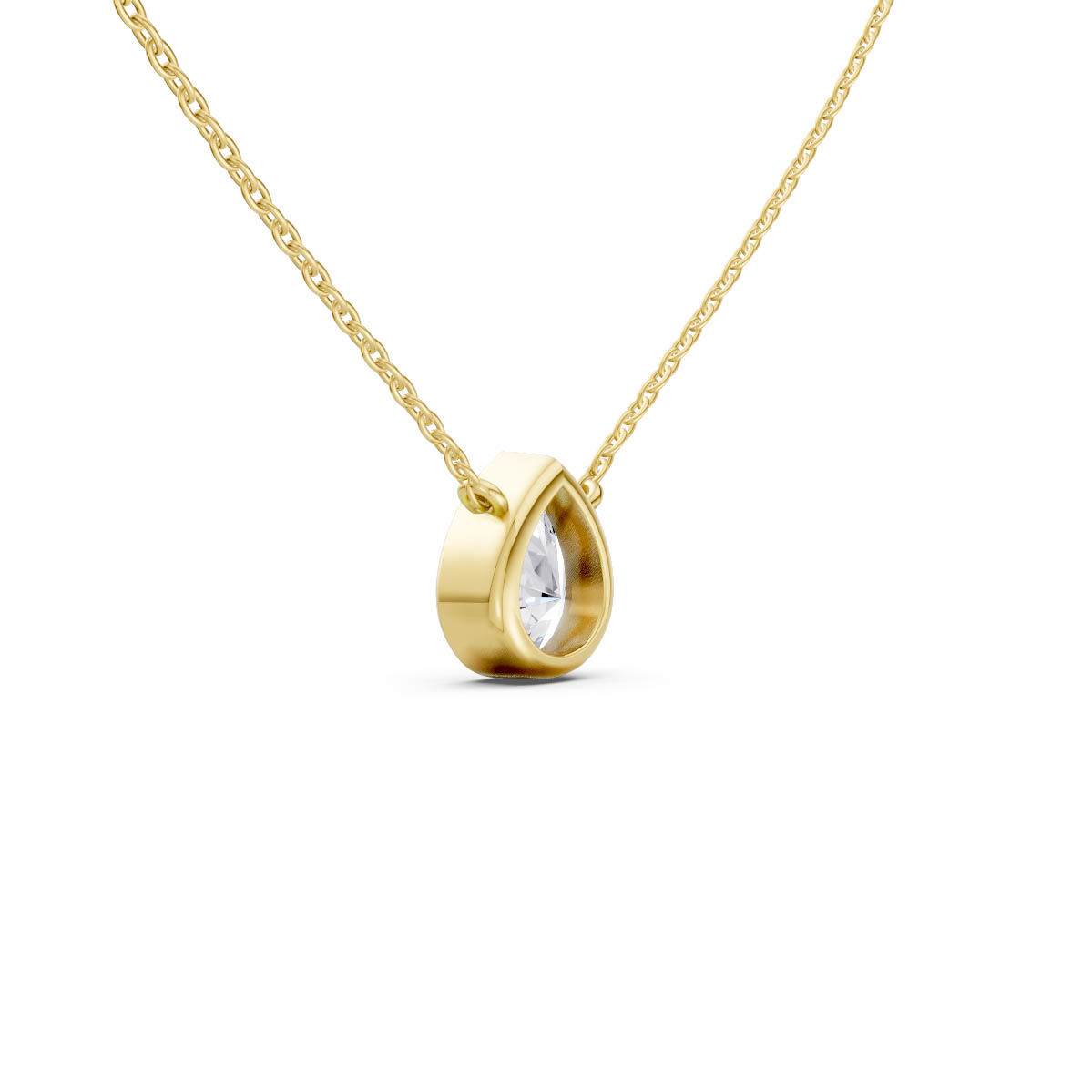 Pear Diamond Bezel Pendant view 3