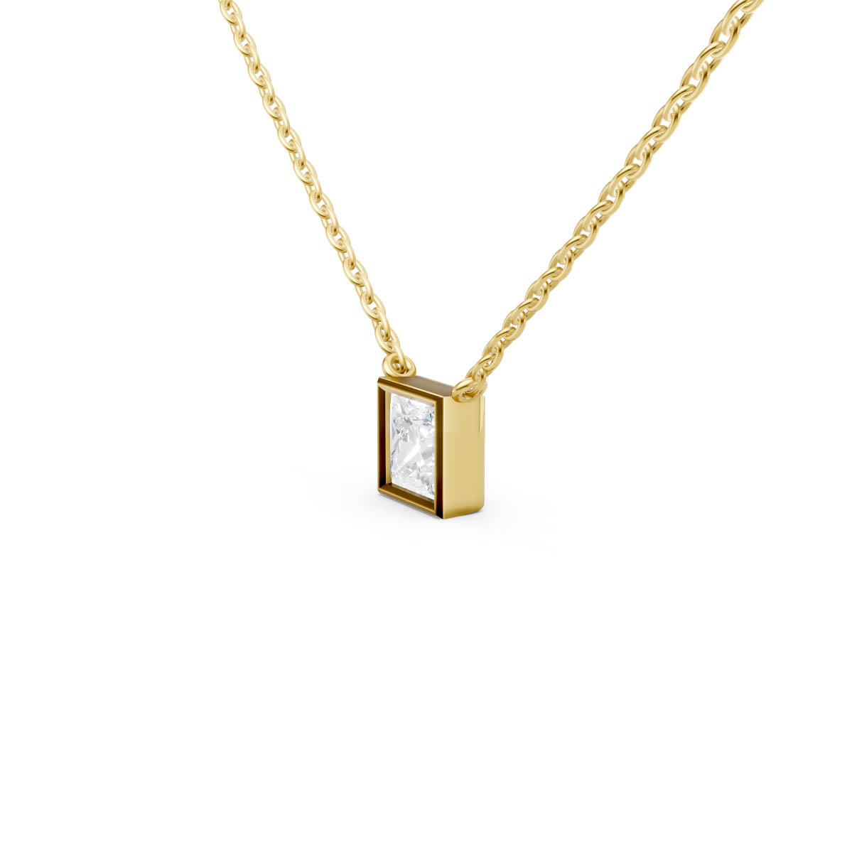 Princess Diamond Bezel Pendant view 2
