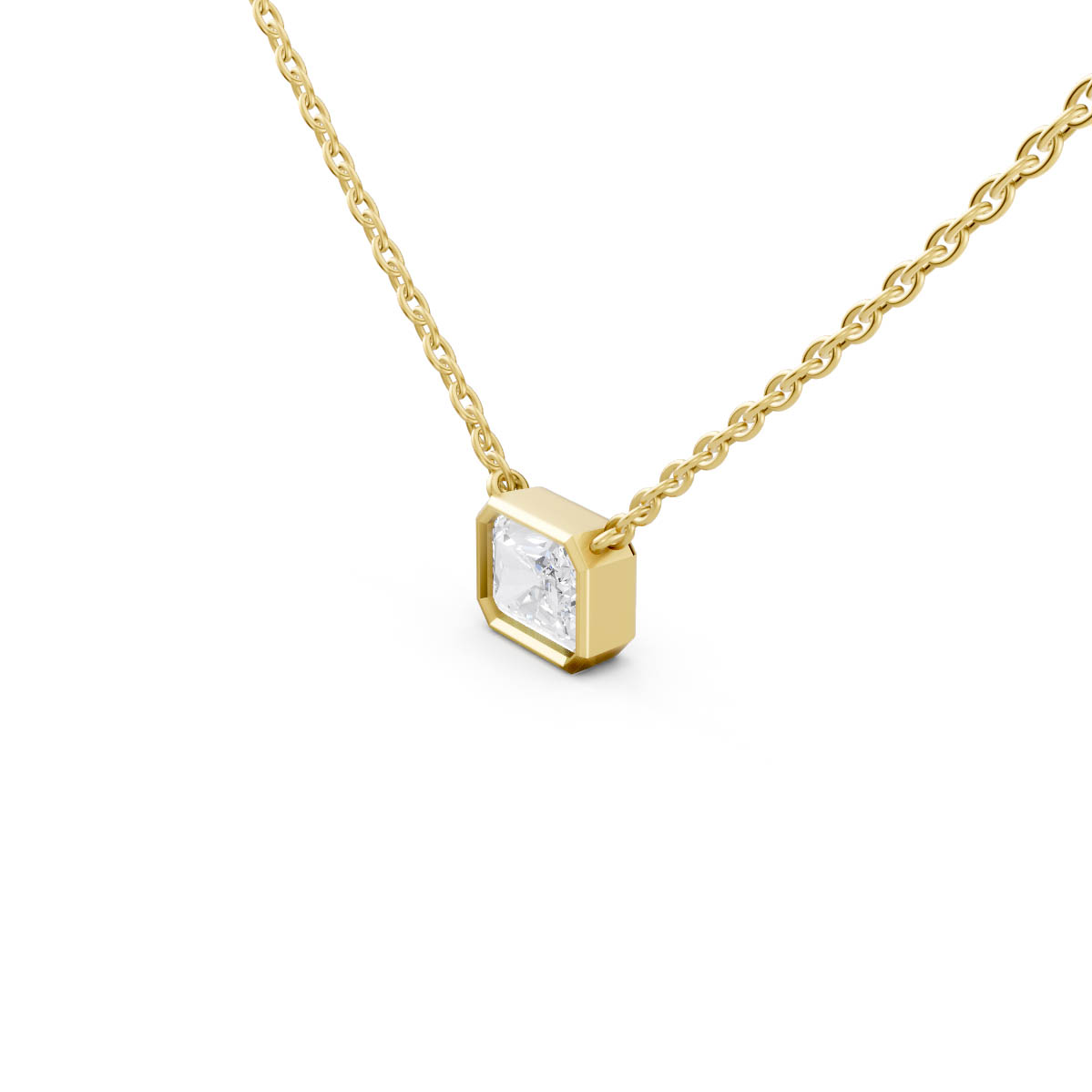 Radiant Diamond Bezel Pendant view 2