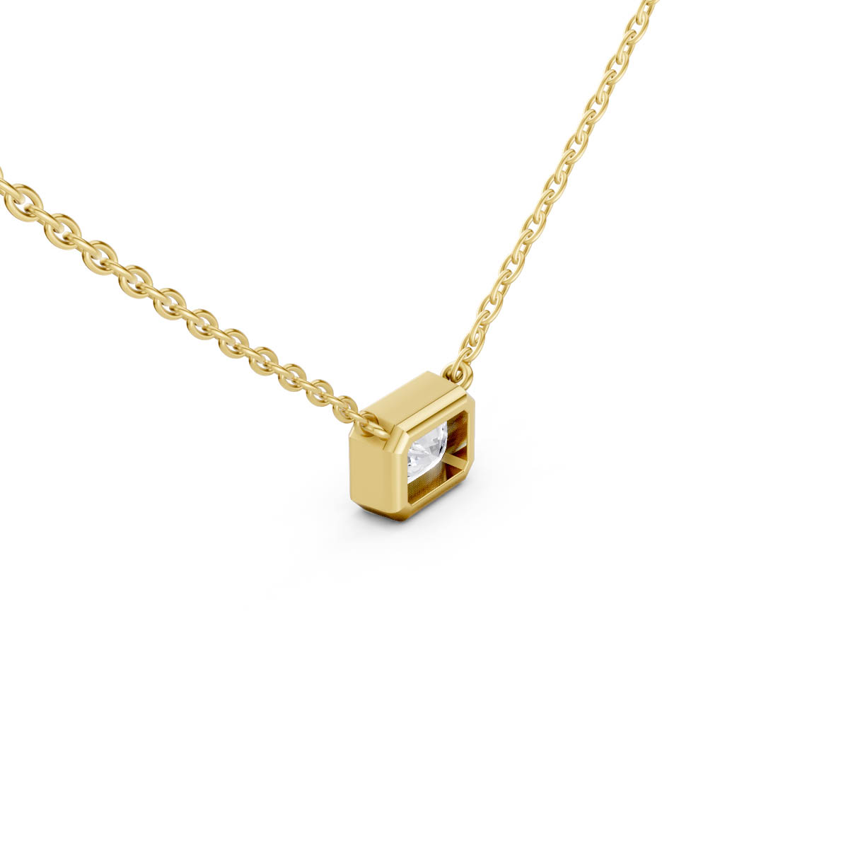 Radiant Diamond Bezel Pendant view 3