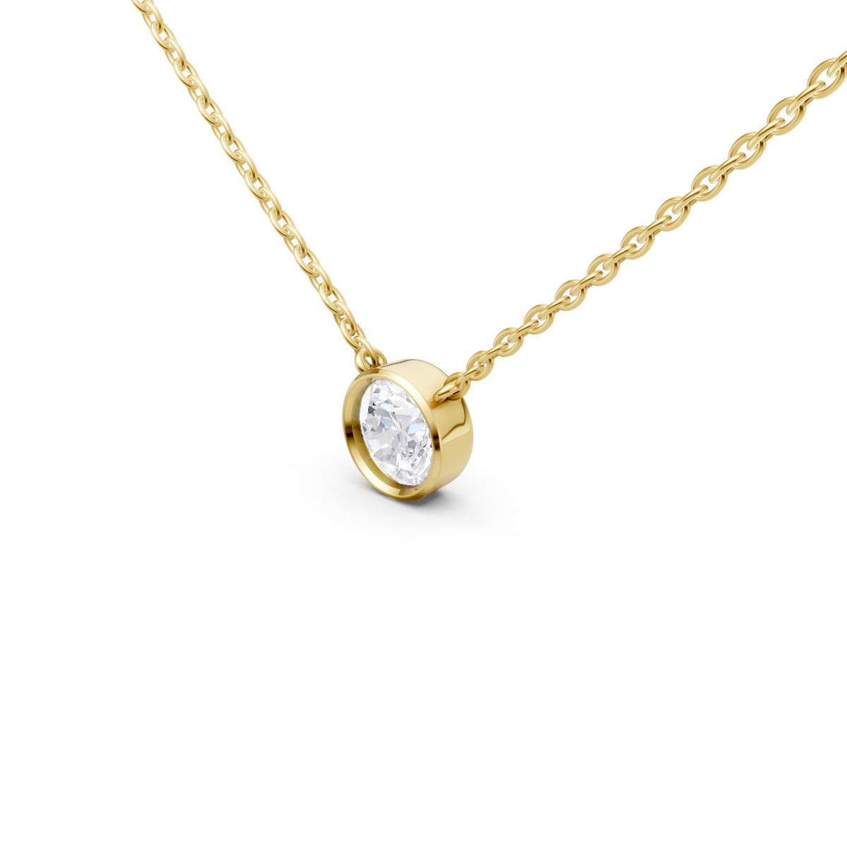 Round Diamond Bezel Pendant view 2