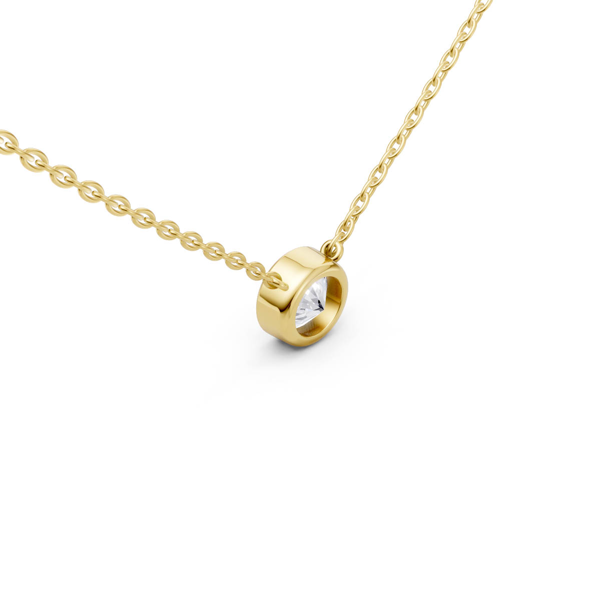 Round Diamond Bezel Pendant view 3
