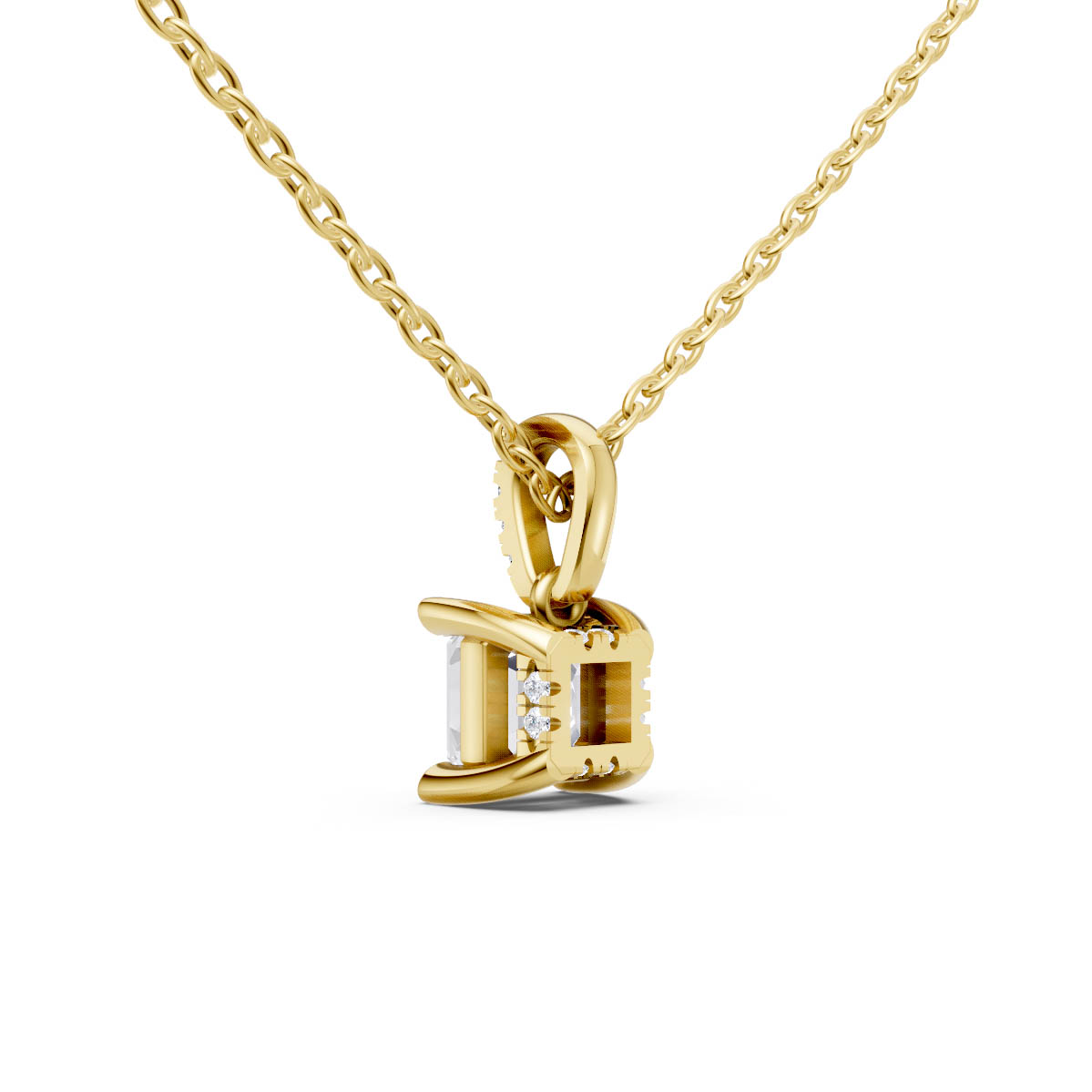 Asscher Diamond Drop Pendant view 3