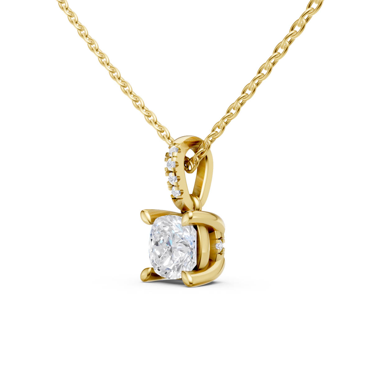 Cushion Diamond Drop Pendant view 2