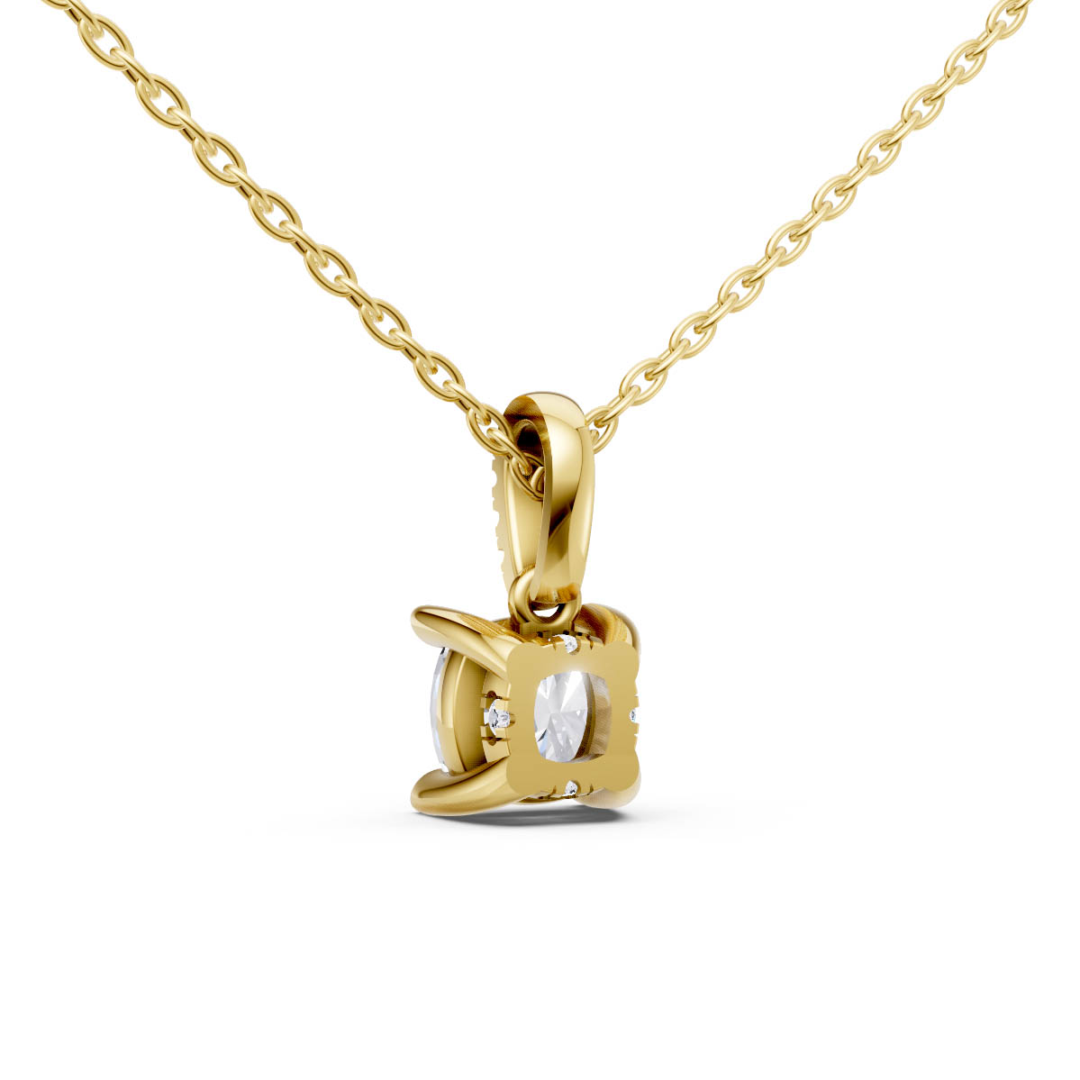 Cushion Diamond Drop Pendant view 3