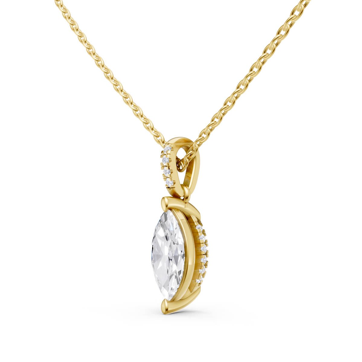 Elegant Marquise Solitaire Pendant view 2