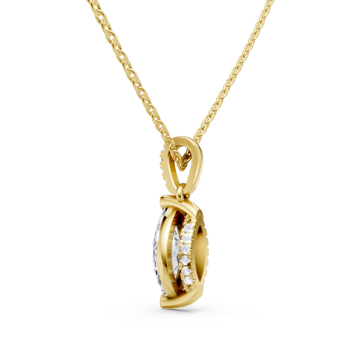 Elegant Marquise Solitaire Pendant view 3
