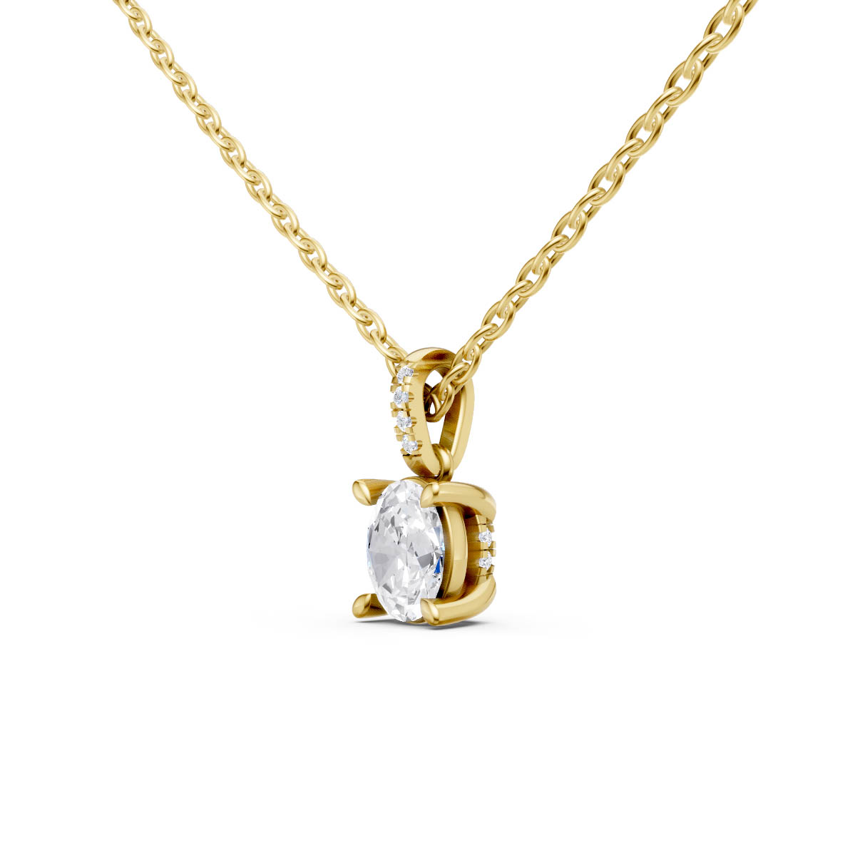 Classic Oval Solitaire Pendant view 2