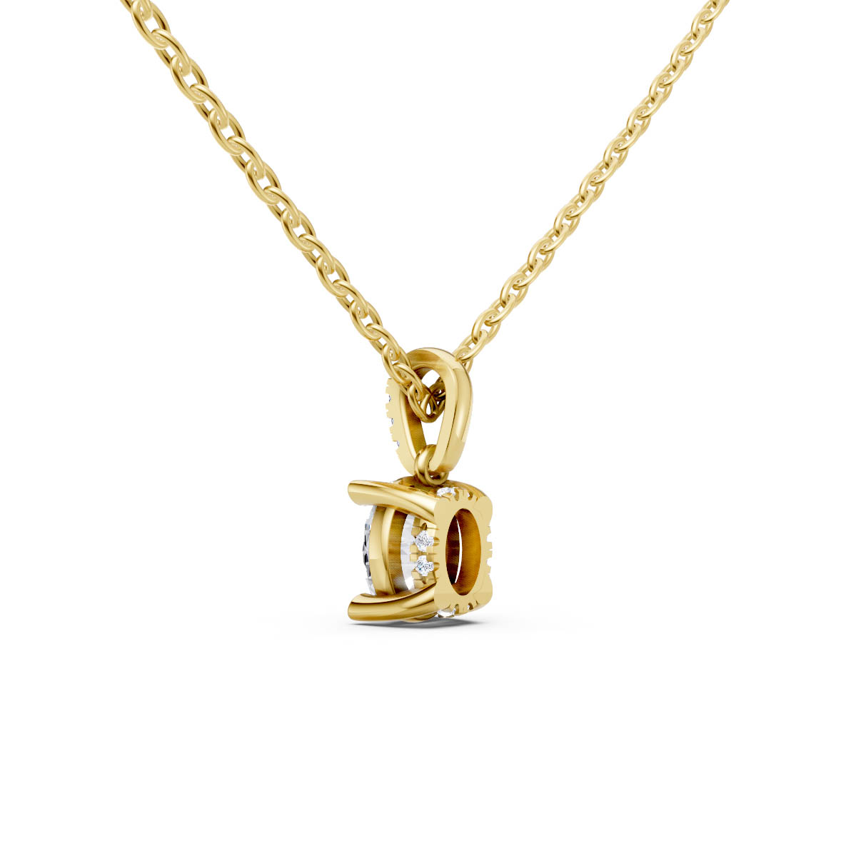 Classic Oval Solitaire Pendant view 3
