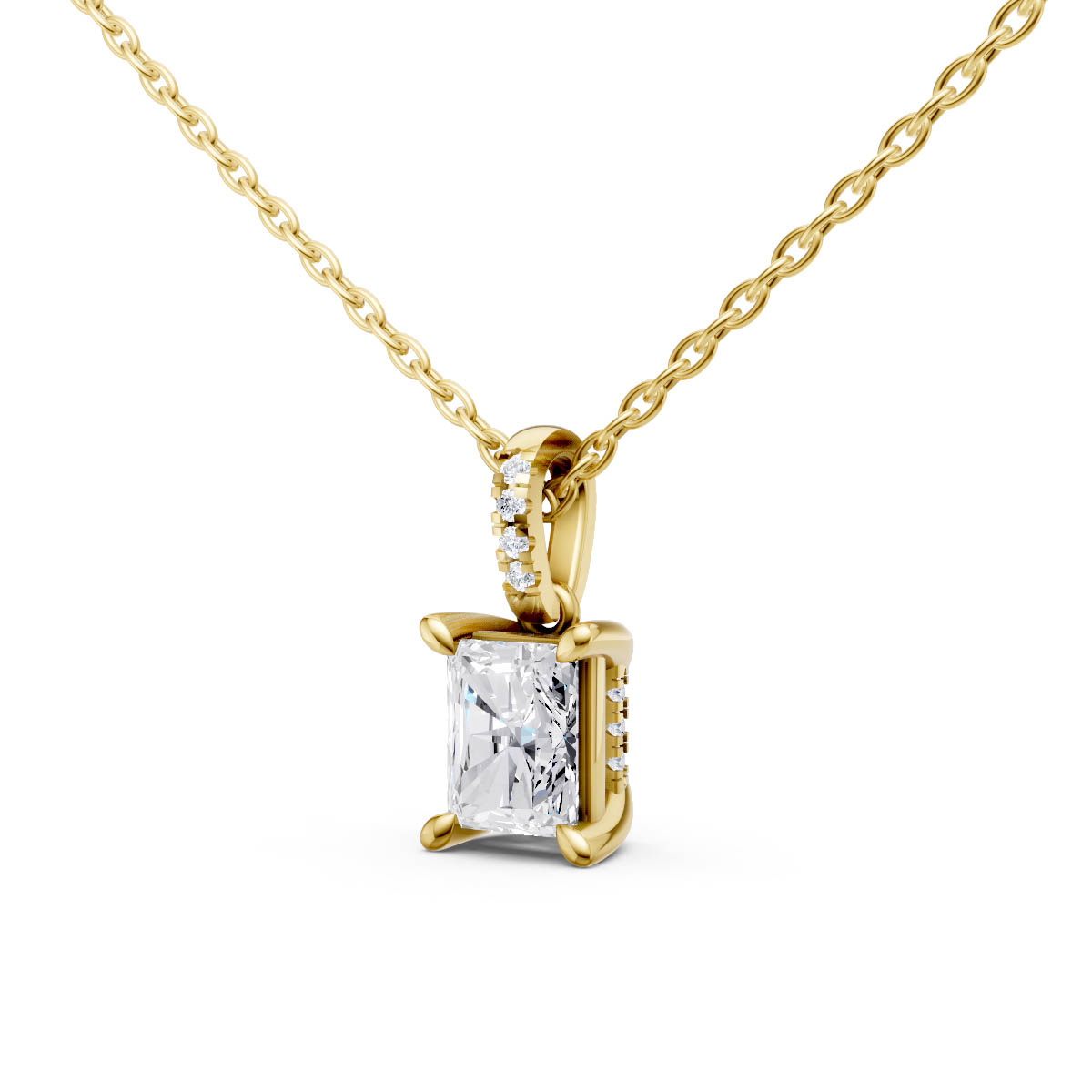 Elegant Emerald Solitaire Pendant view 2