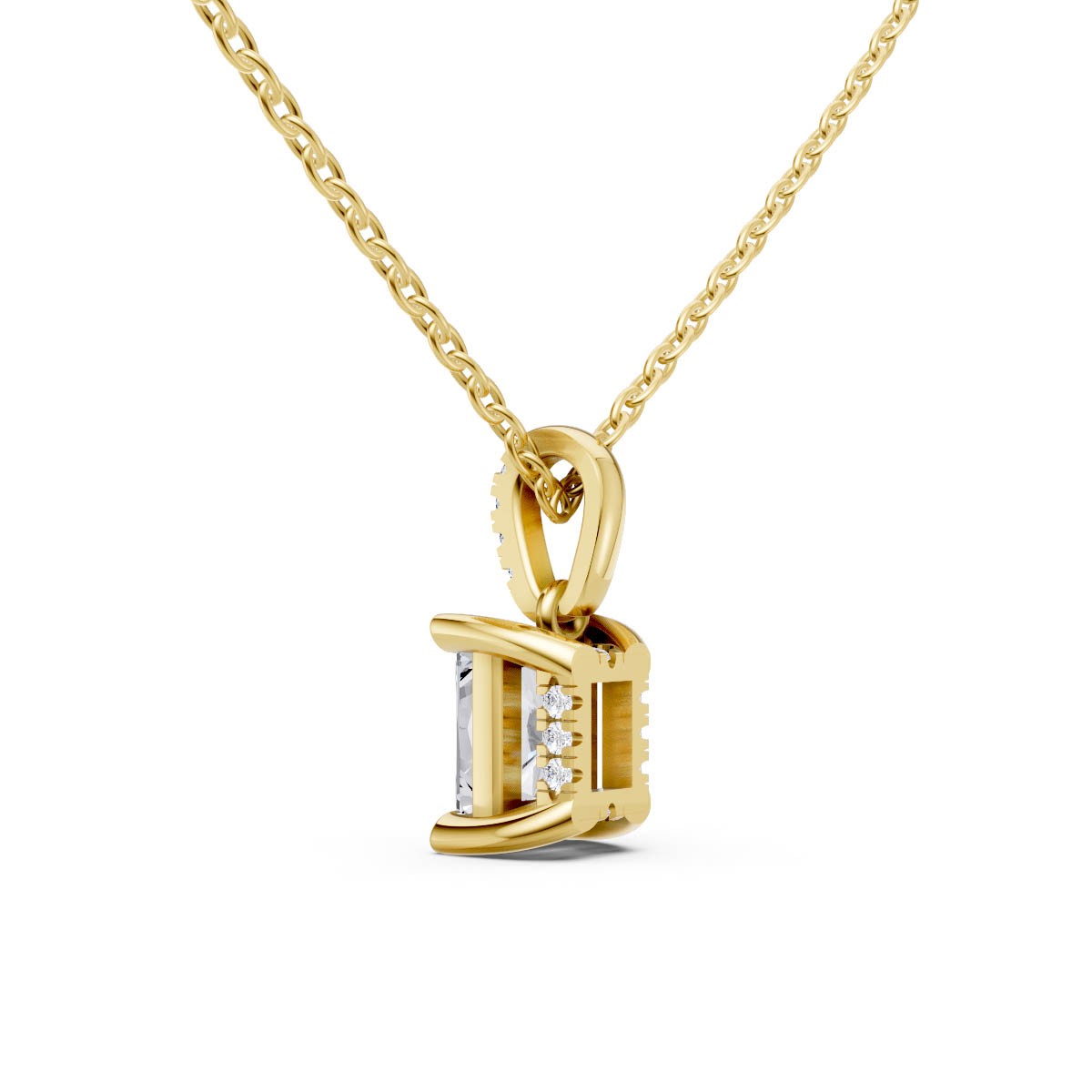 Elegant Emerald Solitaire Pendant view 3