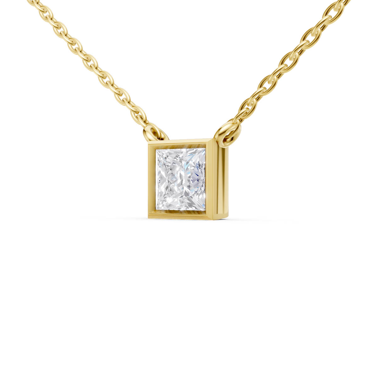 Princess Bezel Solitaire Pendant view 2