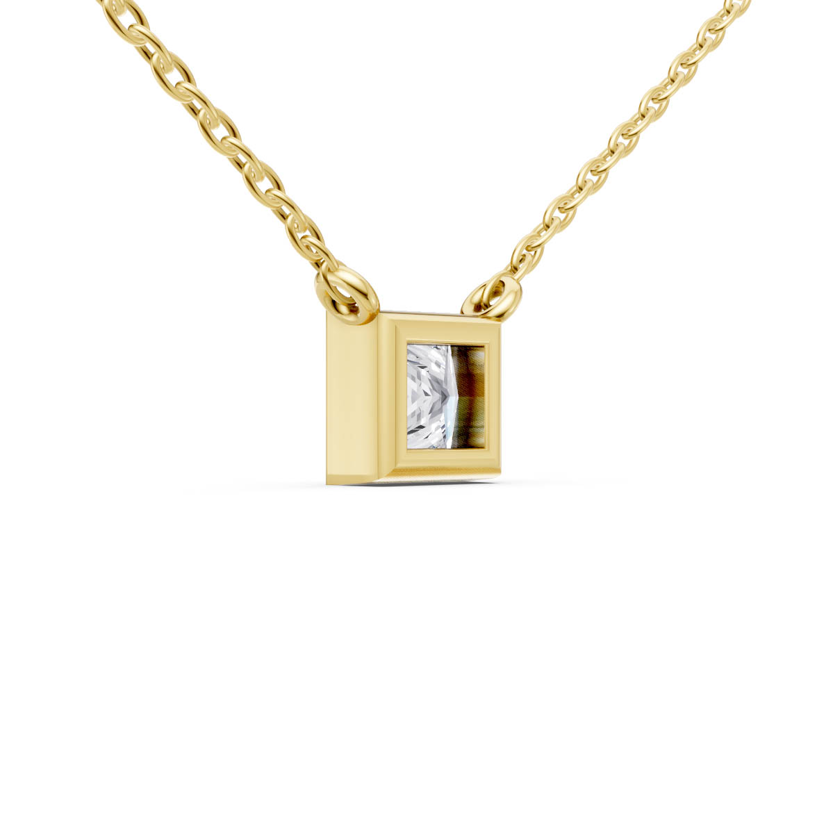Princess Bezel Solitaire Pendant view 3